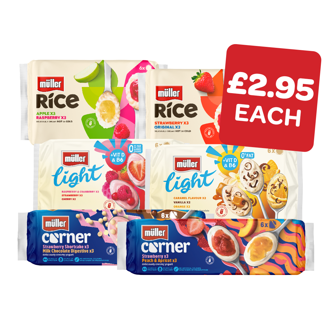 Muller Corner Yoghurts 124g / Mullerlight 140g / Muller Rice 170g