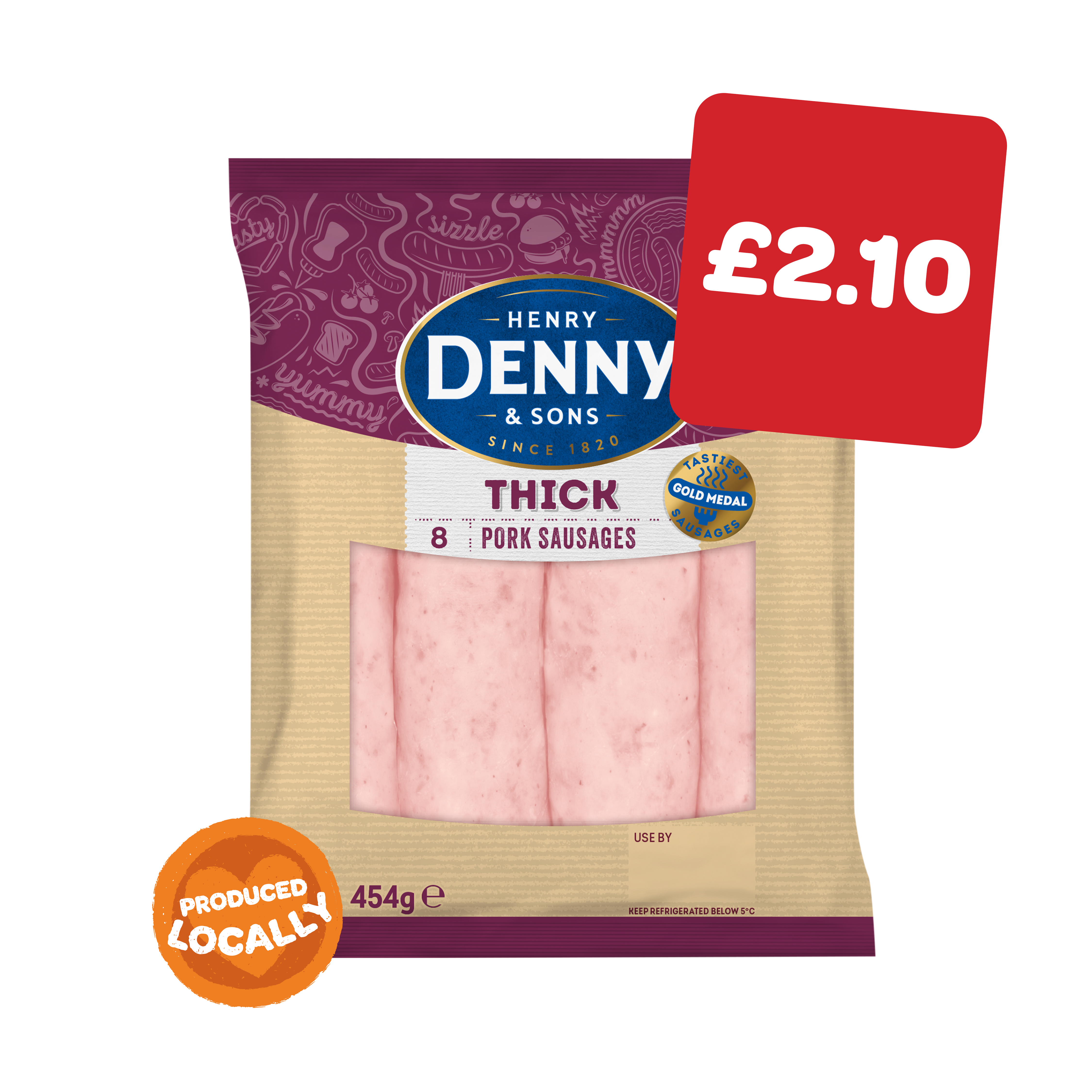 Denny Thick Sausages 8pk