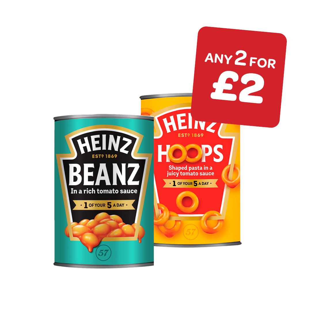 Heinz Beans / Flavoured Beans /Spaghetti / Spaghetti Hoops / Alphabetti Spaghetti