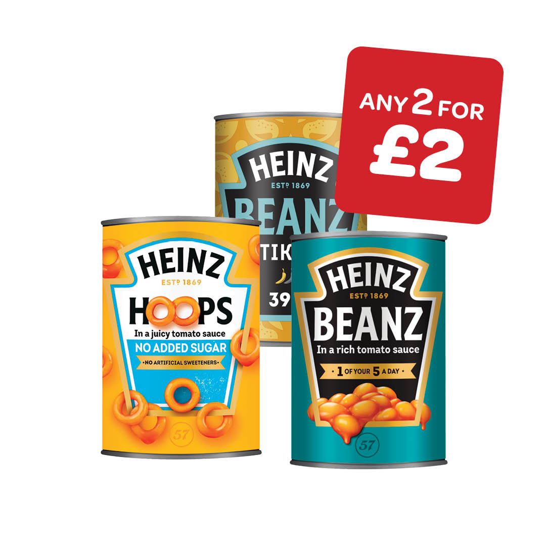 Heinz Beans / Flavoured Beans /Spaghetti / Spaghetti Hoops / Alphabetti Spaghetti