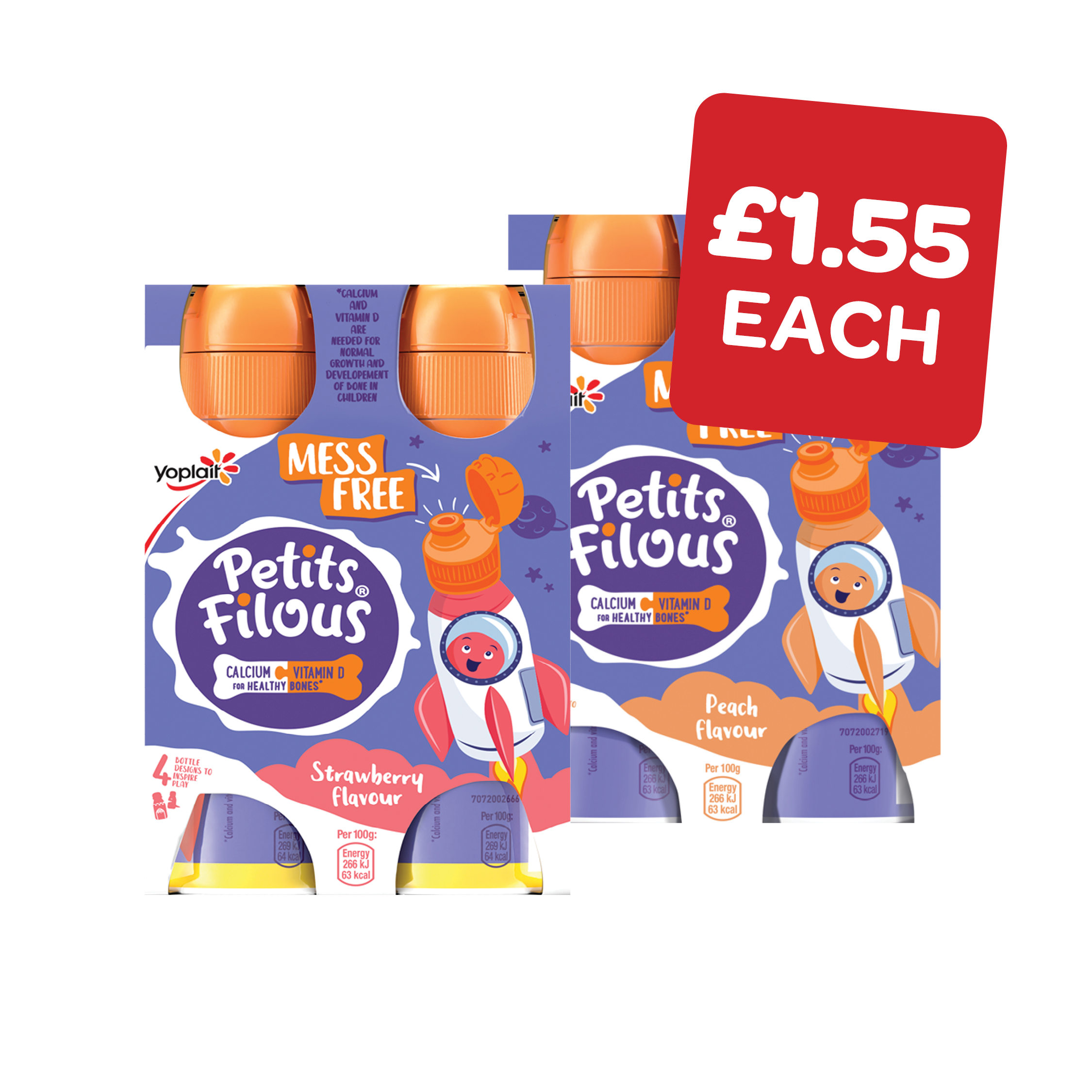 Yoplait Petits Filous Go Caps 100g