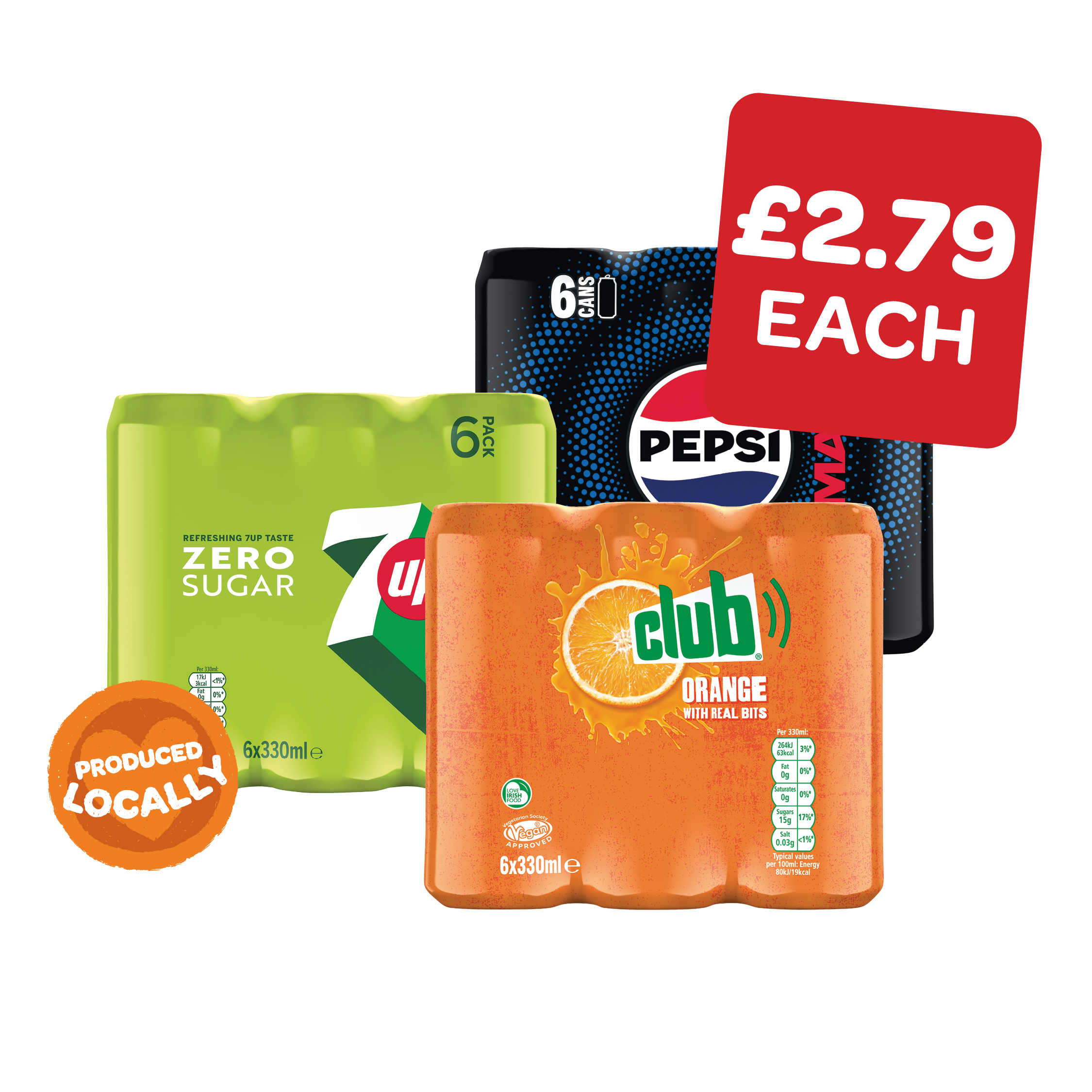 Pepsi / Club / 7UP 330ml