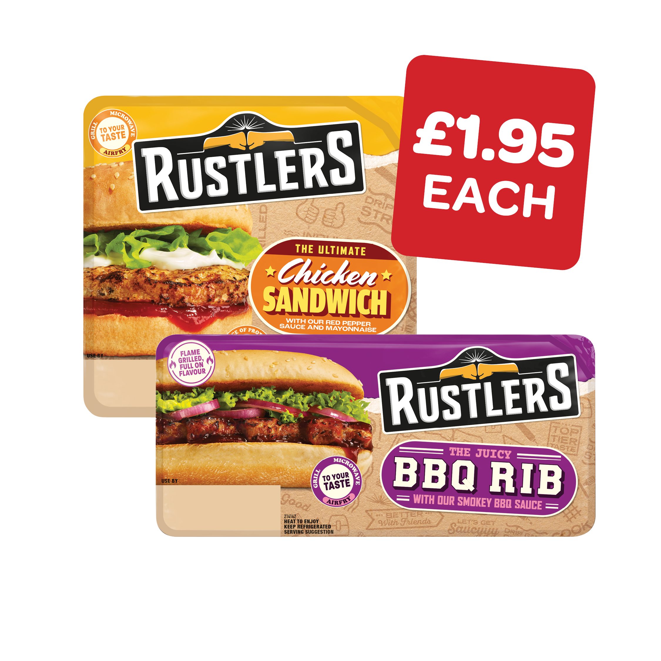Rustlers BBQ Pork Rib / Chicken Sandwich