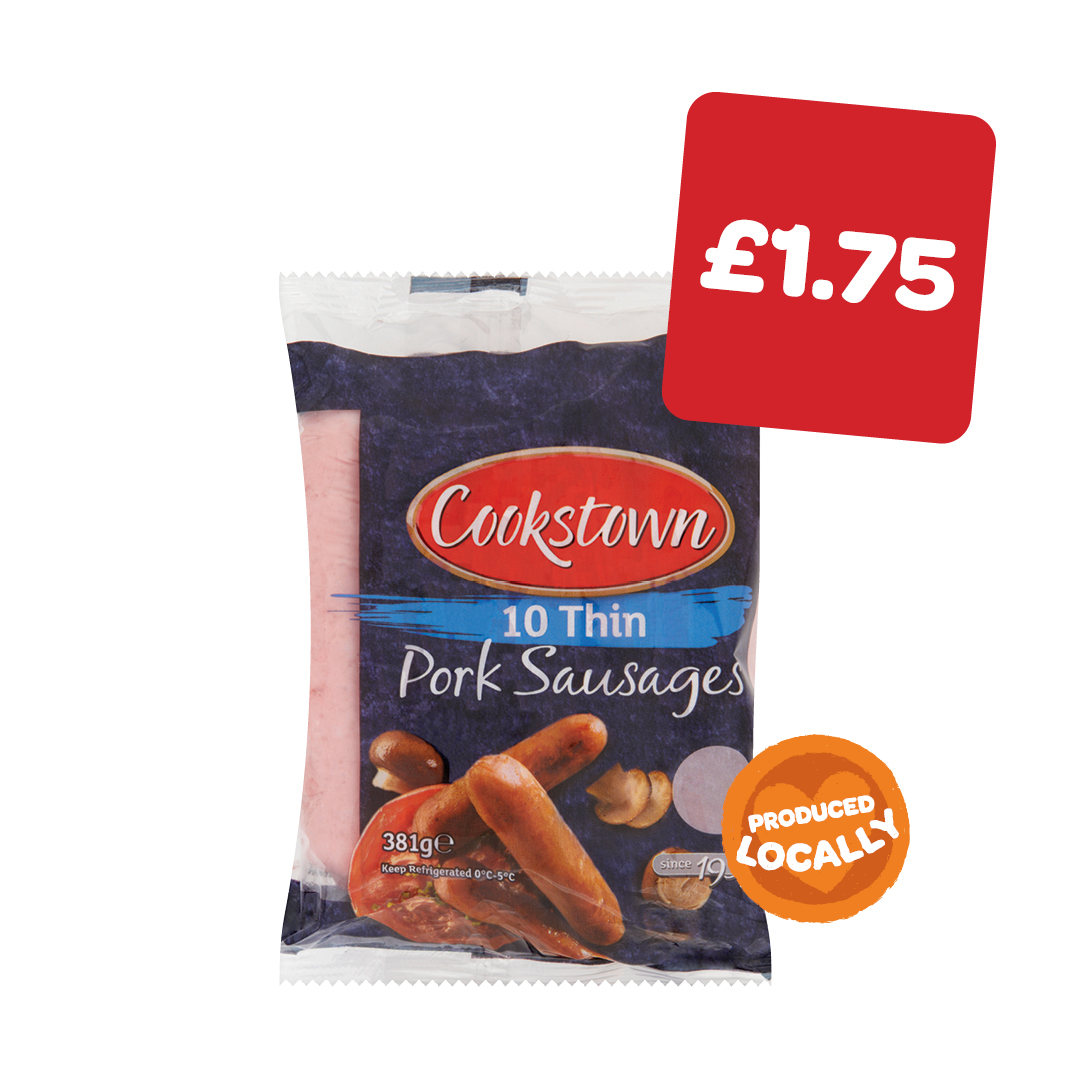 Cookstown Thin Pork Sausages 10 Pack
