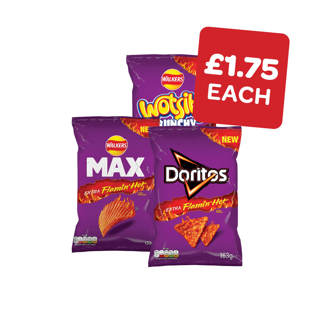 Wotsits / Walker's Max / Doritos Extra Flamin Hot