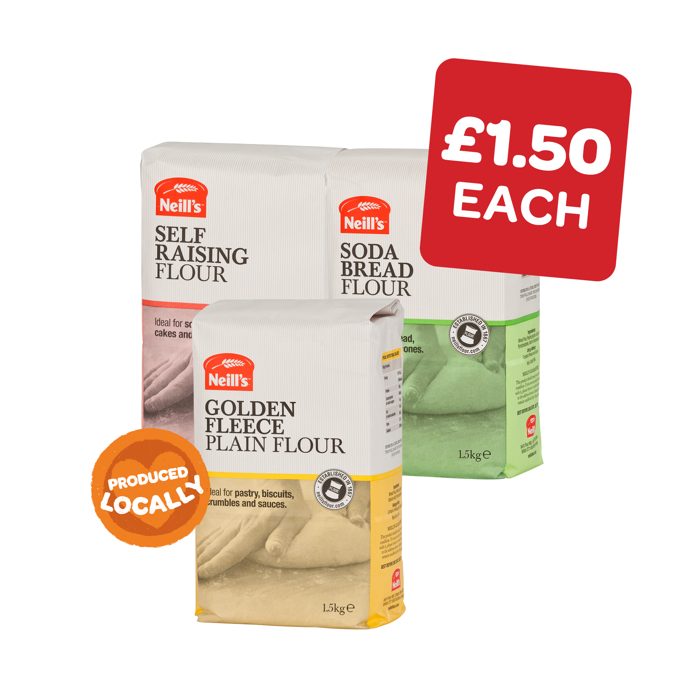 Neill’s Golden Fleece Plain / Self Raising / Soda Bread Flour